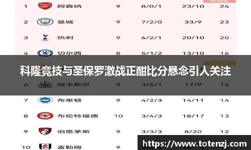 科隆竞技与圣保罗激战正酣比分悬念引人关注